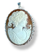 Pendentif Mandile 1922 Femme Cammei  in Argent Conchiglia 2MCICM195.2